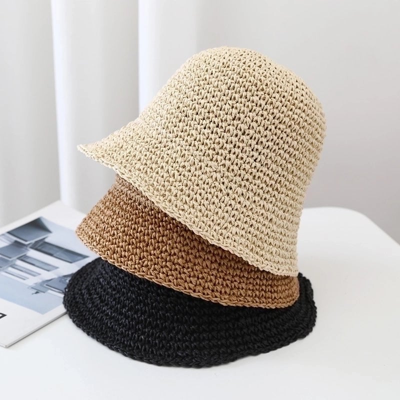 Women's Vacation Solid Color Big Eaves Straw Hat