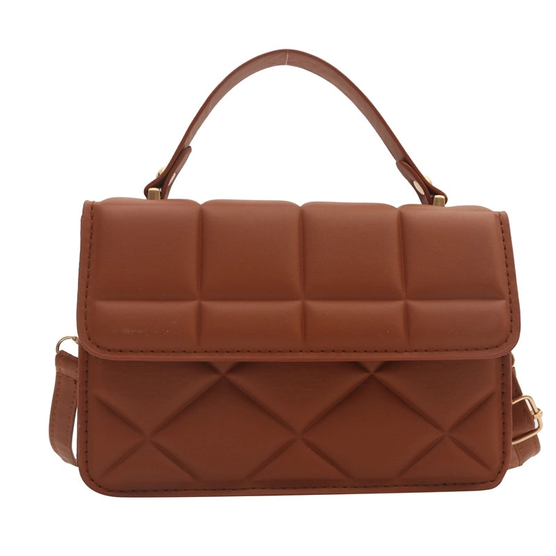 Women's Pu Leather Solid Color Classic Style Flip Cover Handbag