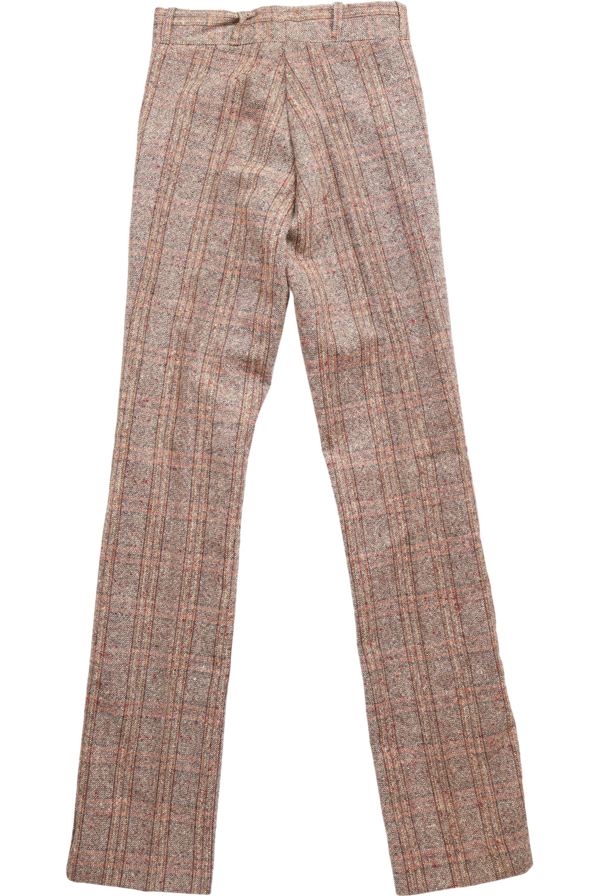 1970s Wool Chequered Straight Leg Trousers