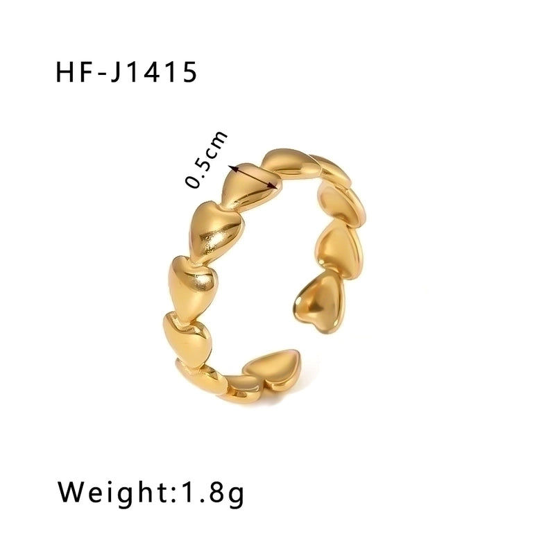 Stainless Steel 18K Gold Plated Modern Style Plating Geometric Open Rings