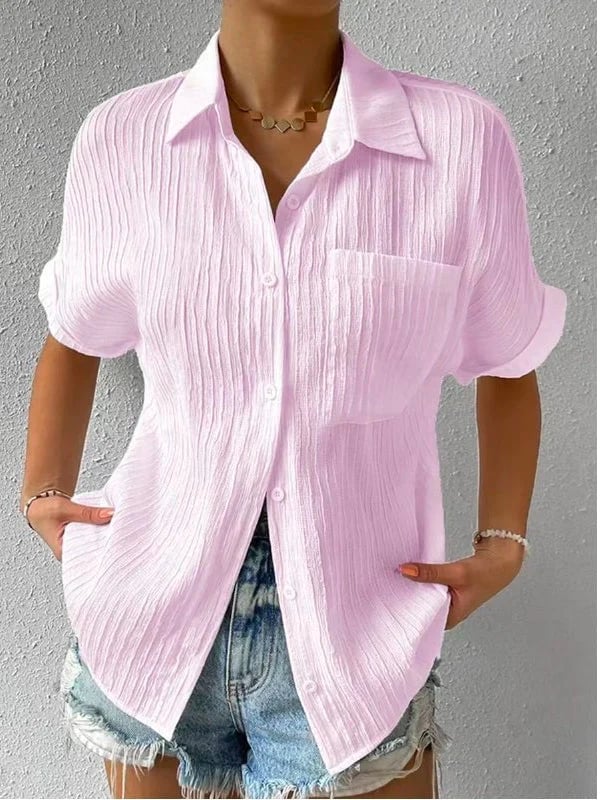 Limited Stock🛒49%OFF🔥Shirt Collar Casual Buttoned Loose Blouse(Buy 2 Free Shipping)