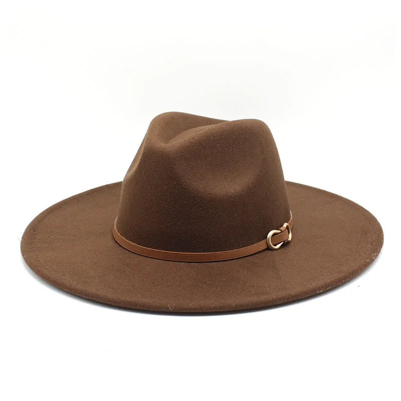Fashion Autumn And Winter New Black Woolen Hat Jazz Hat For Men And Women 9.5cm