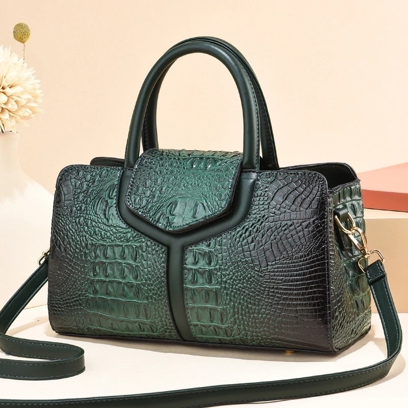 Women's Pu Leather Crocodile Vintage Style Streetwear Sewing Thread Pillow Shape Zipper Buckle Shoulder Bag Crossbody Bag Pillow Shape Bag