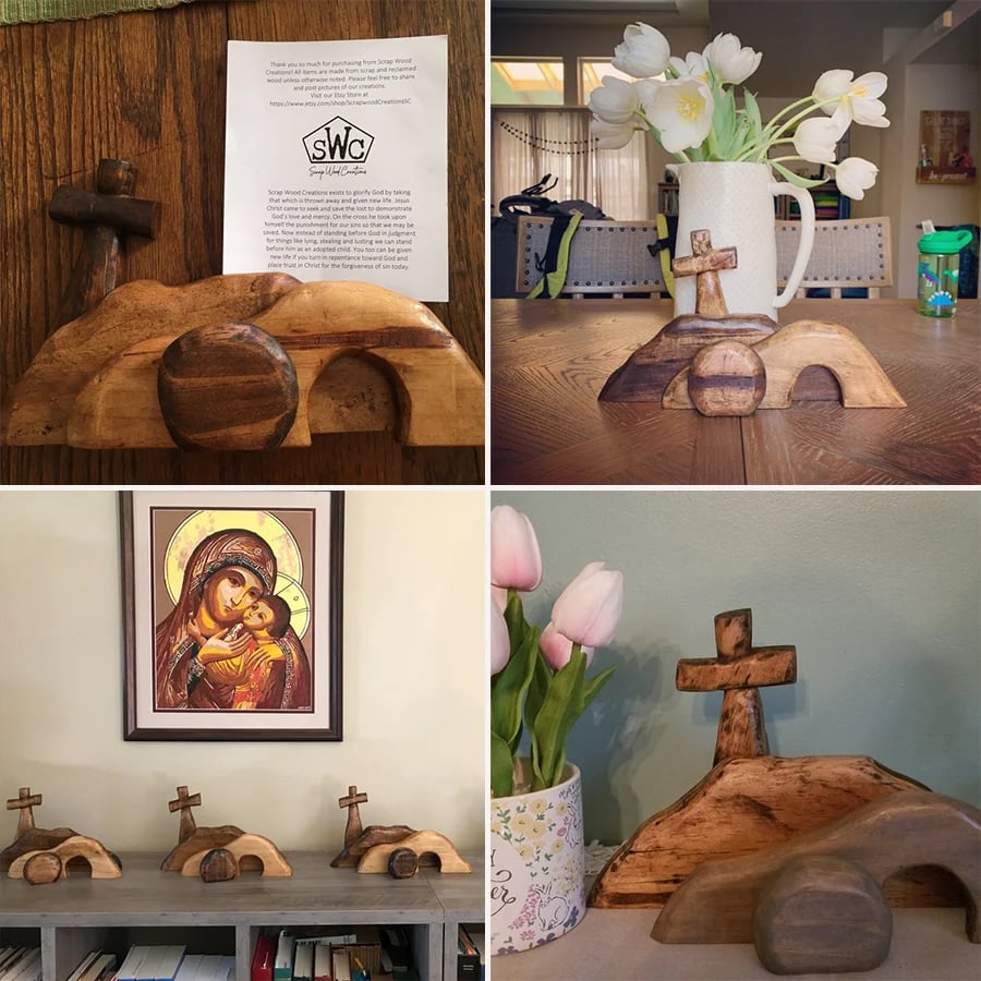 ❤️Handmade Jesus Tomb-Easter Scene Wooden Decoration