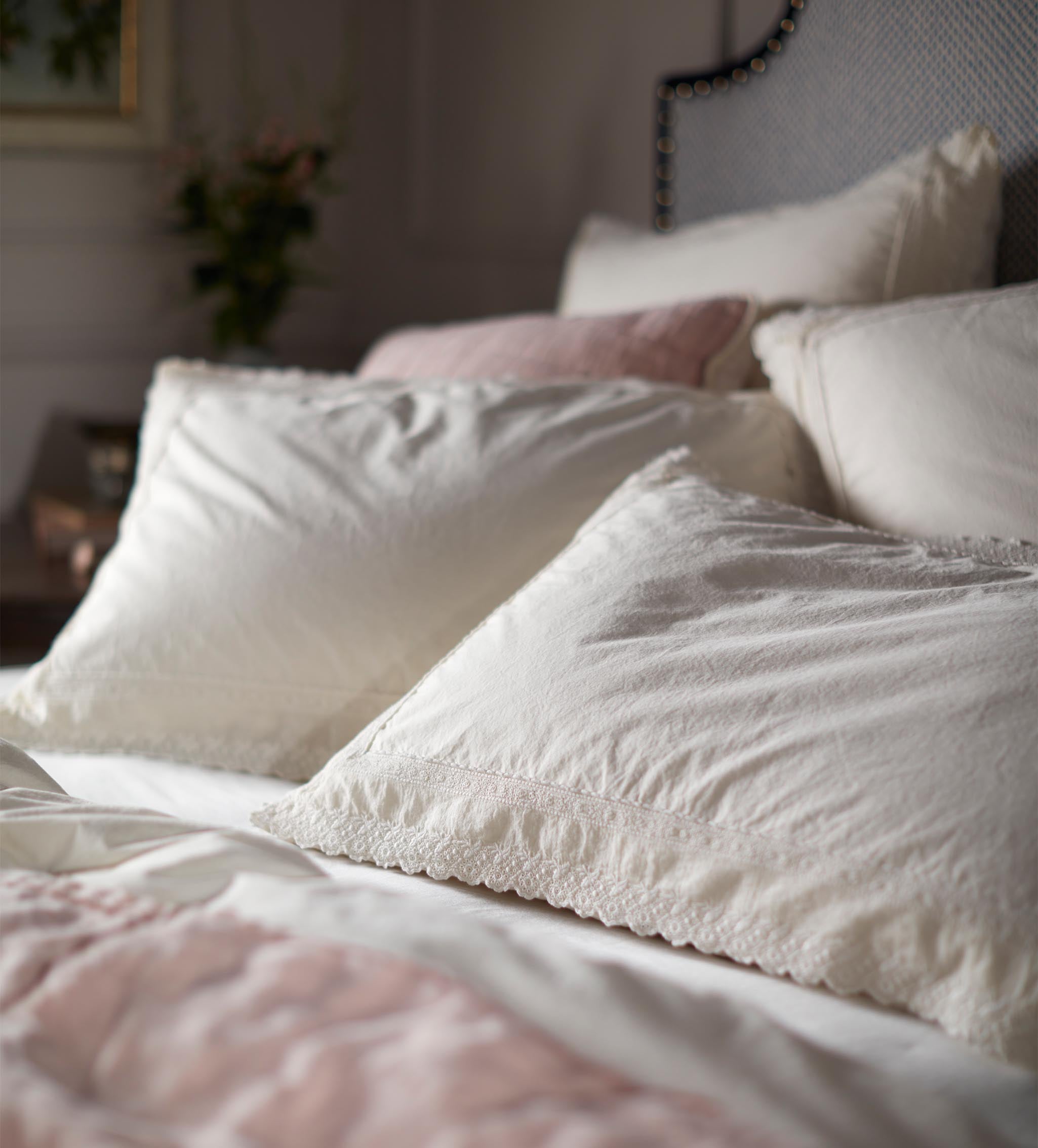 Pia Embroidered 100% Cotton Duvet Cover