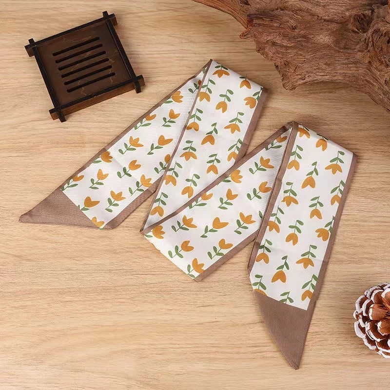 Women's Elegant Geometric Letter Flower Polyester Silk Scarf