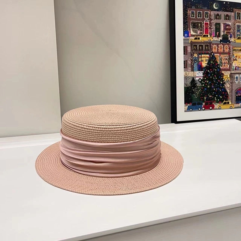 Women's Elegant Minimalist Color Block Wide Eaves Straw Hat