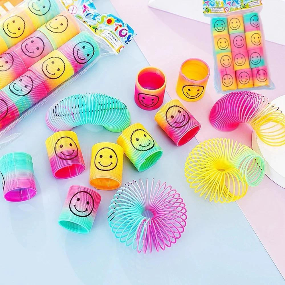 Mini Smiling Face Rainbow Circle Spring Toy