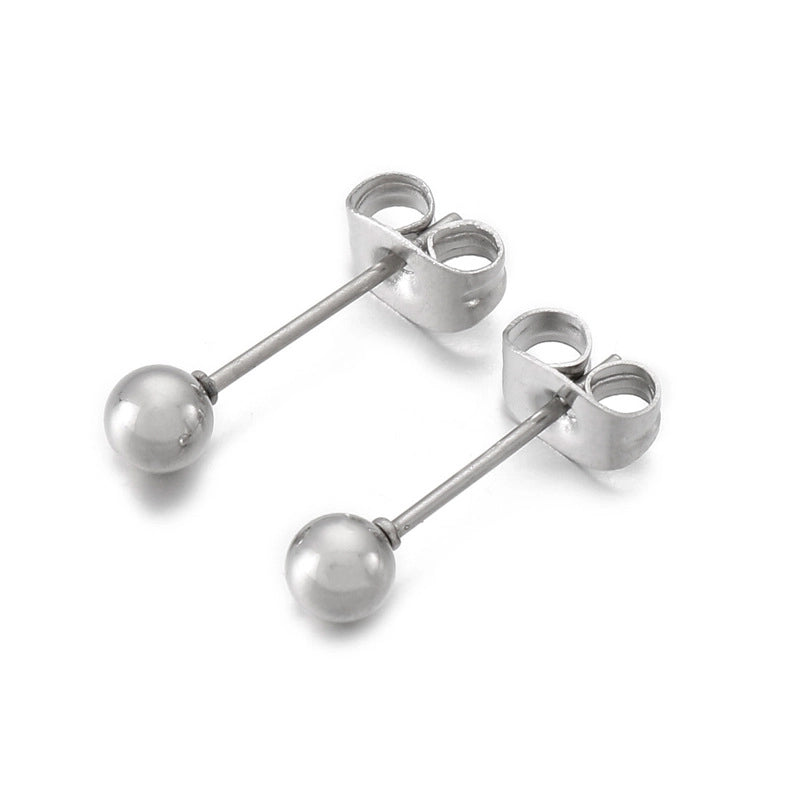 1 Pair Minimalist Round Plating Stainless Steel 18K Gold Plated Ear Studs