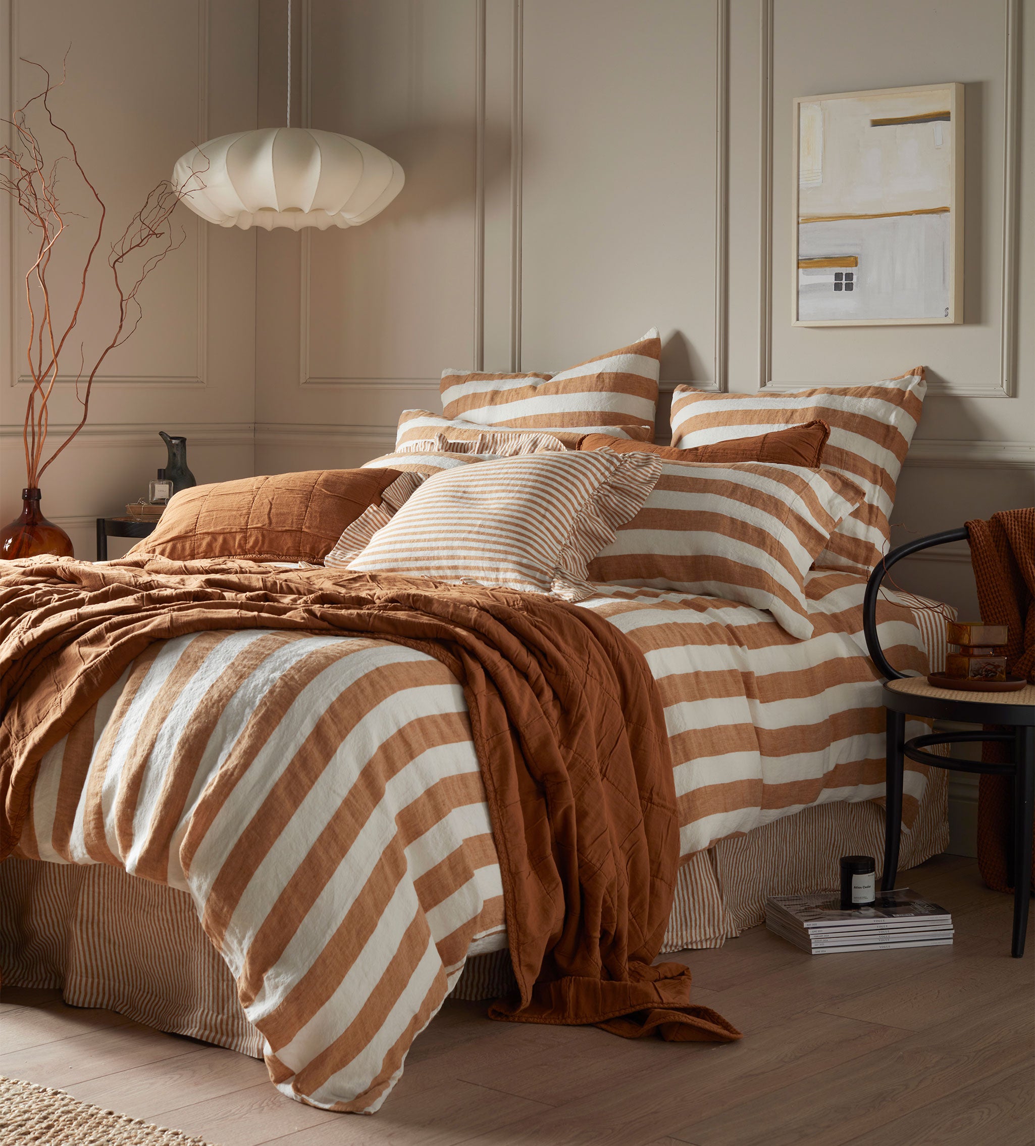 Stripe 100% Linen Pillowcase