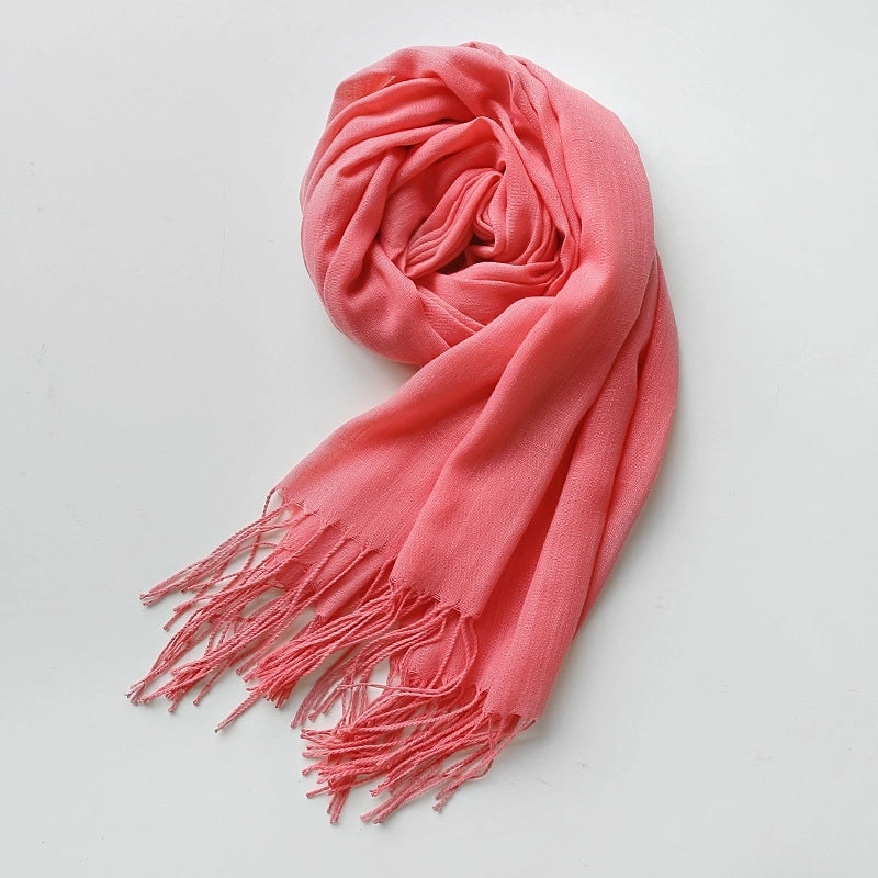 Unisex Minimalist Solid Color Polyester Scarf
