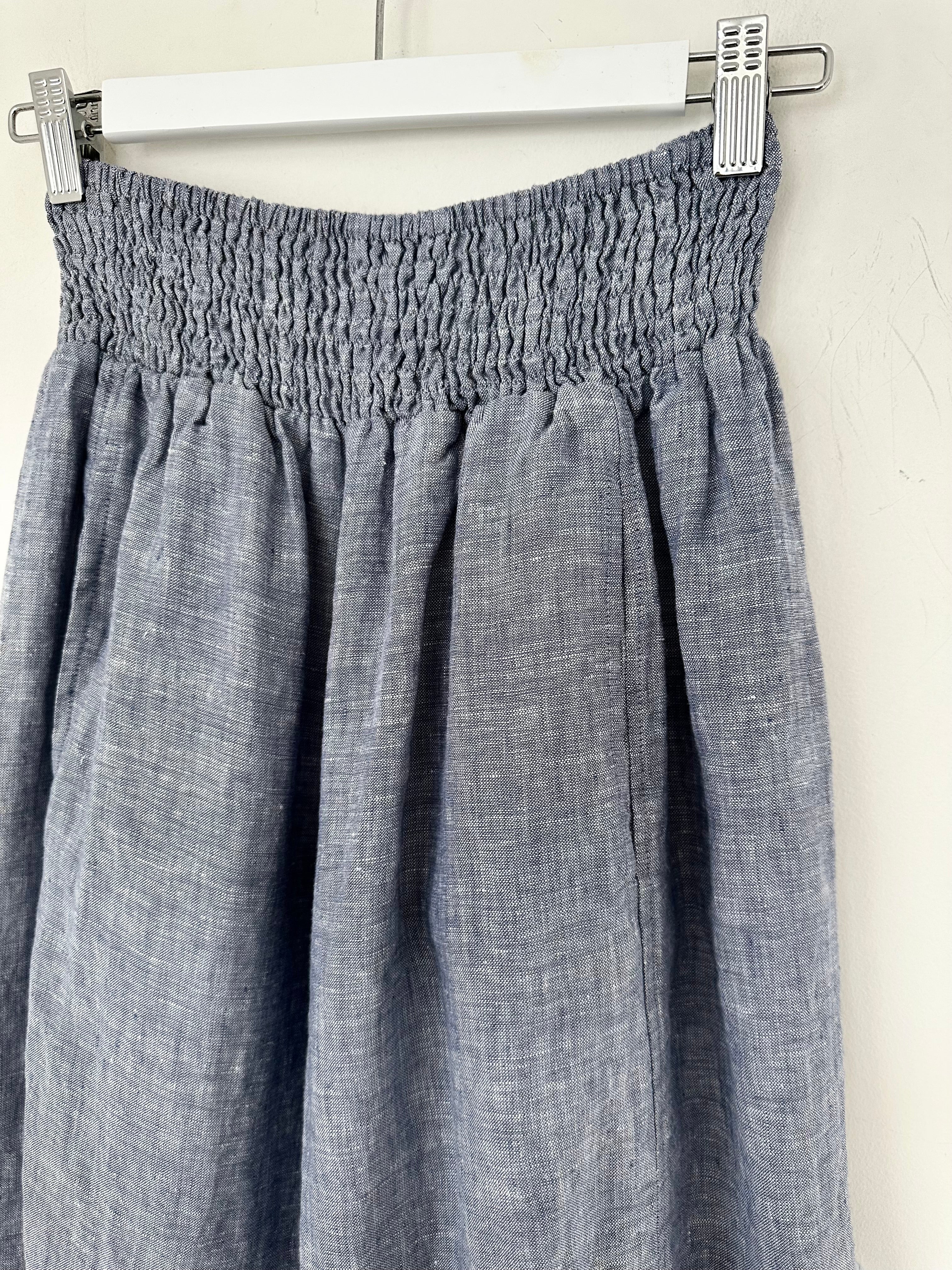 frankie pants - denim chambray linen