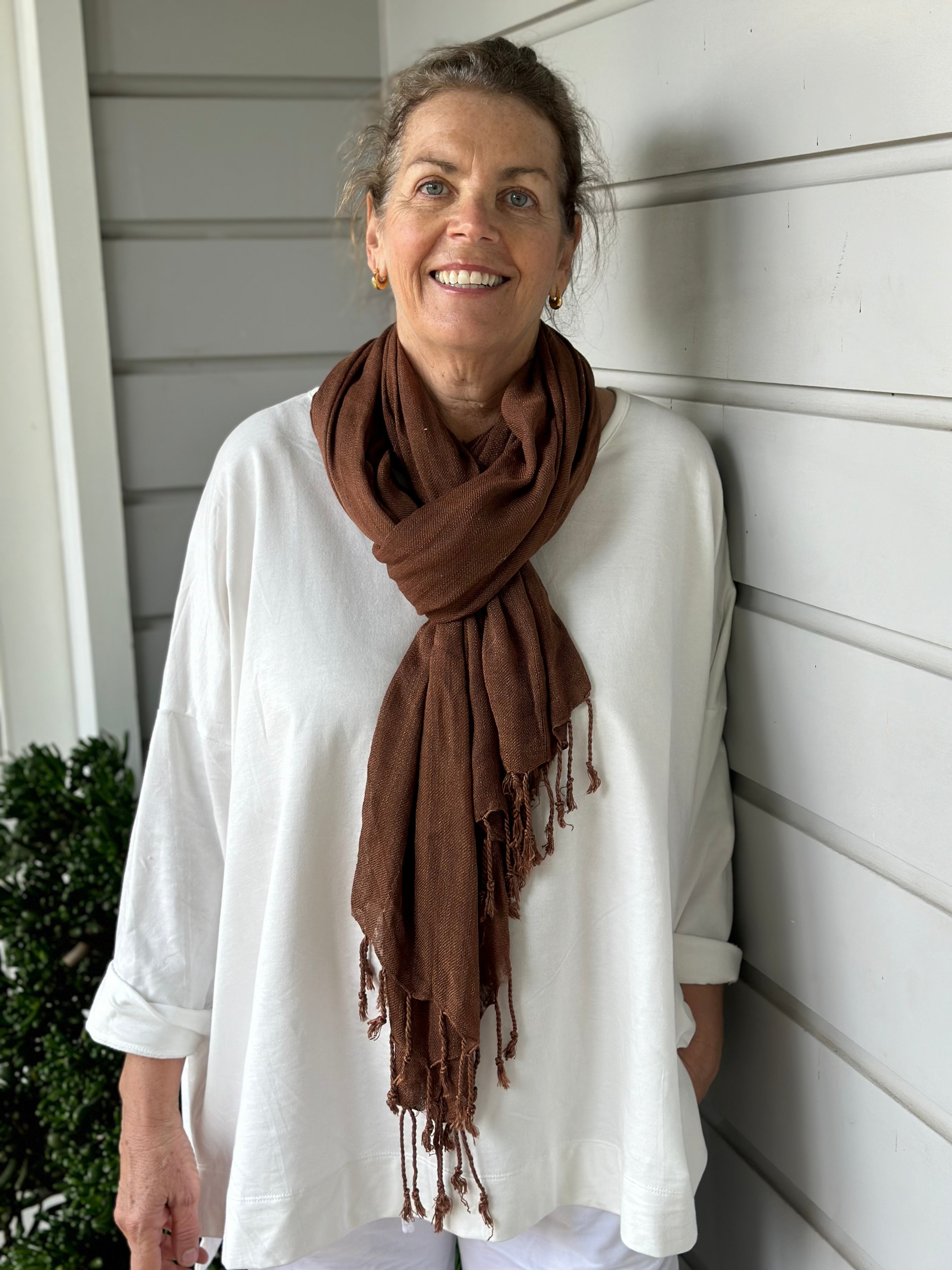 soft neck scarf-tobacco