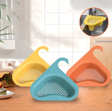 1Pc Swan Drain Rack Strainer. Multifunctional Kitchen Triangular Sink Filter