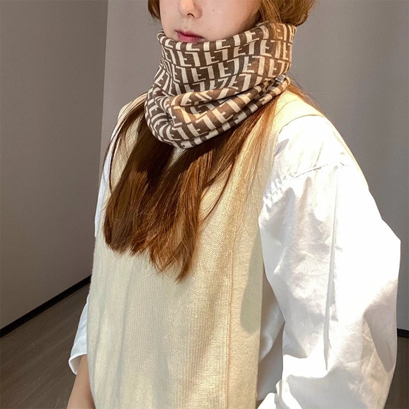 Unisex Minimalist Solid Color Polyester Crochet Lace Scarf Mask
