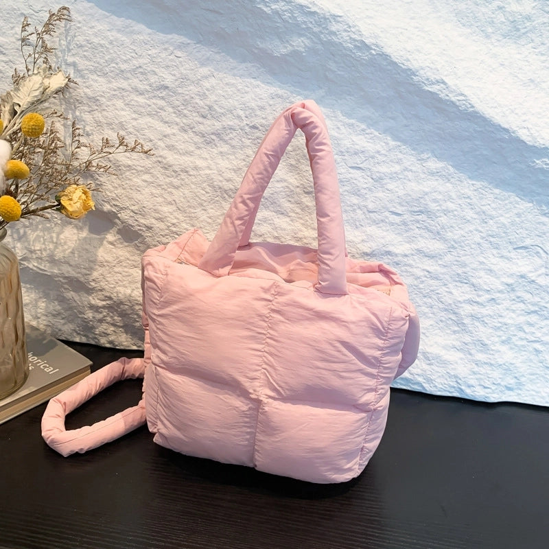 Women's Medium Oxford Cloth Solid Color Classic Style Square Zipper Handbag Crossbody Bag