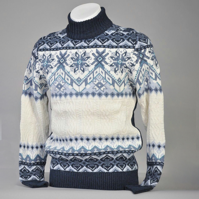 Vintage Warm Knitted Jacquard Turtleneck Sweater