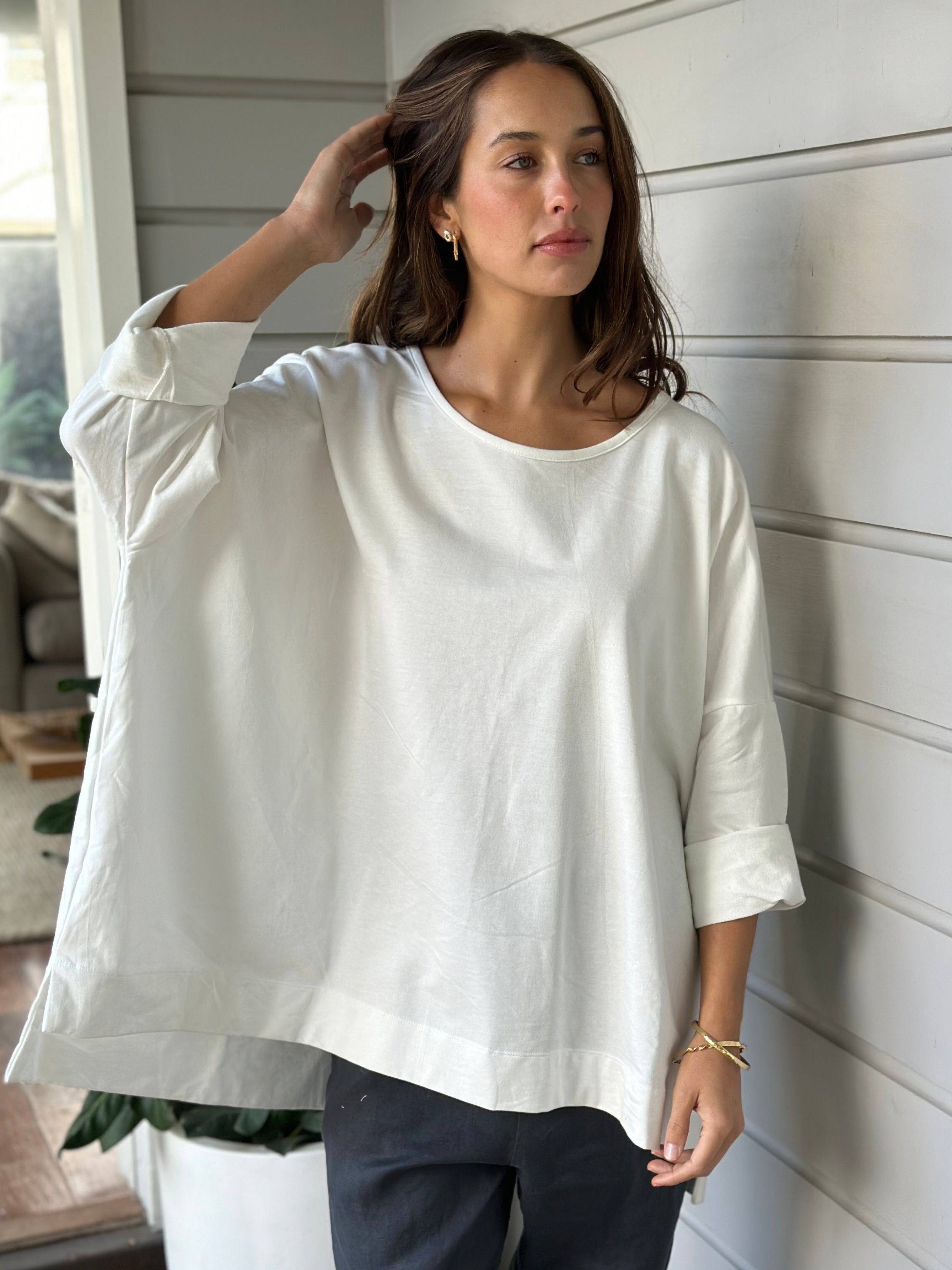 hunter top - white knit