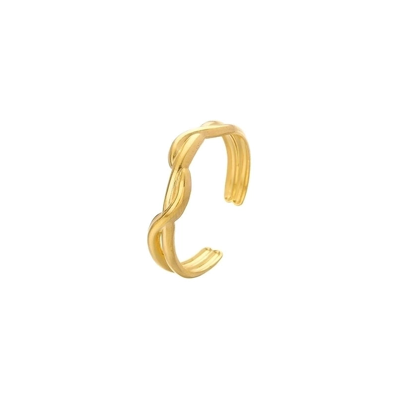 Fashion Geometric 304 Stainless Steel 18K Gold Plated Plating Open Ring