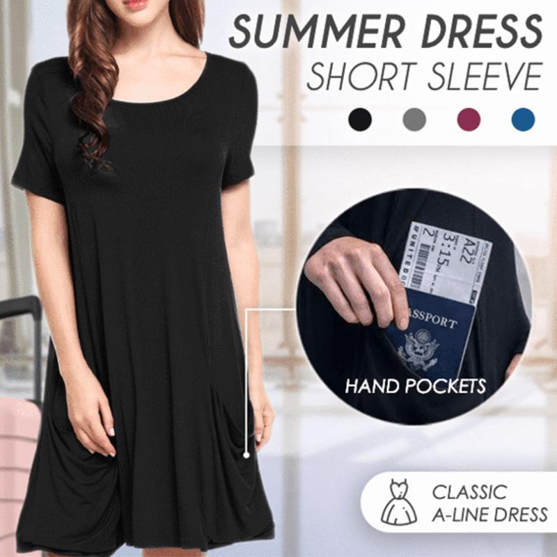 Summer Travel Short Sleeve Dress