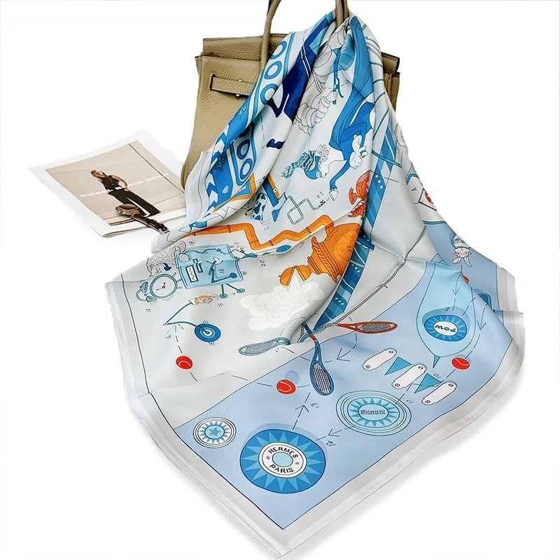 Women's Elegant Minimalist Printing Silk Printing Silk Scarf