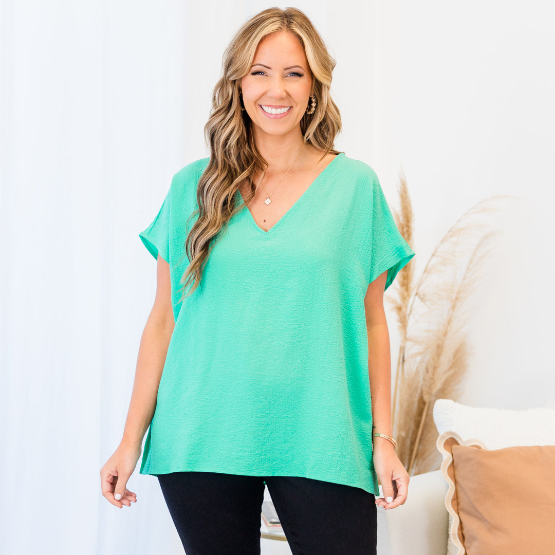 Our Oasis Top. Emerald