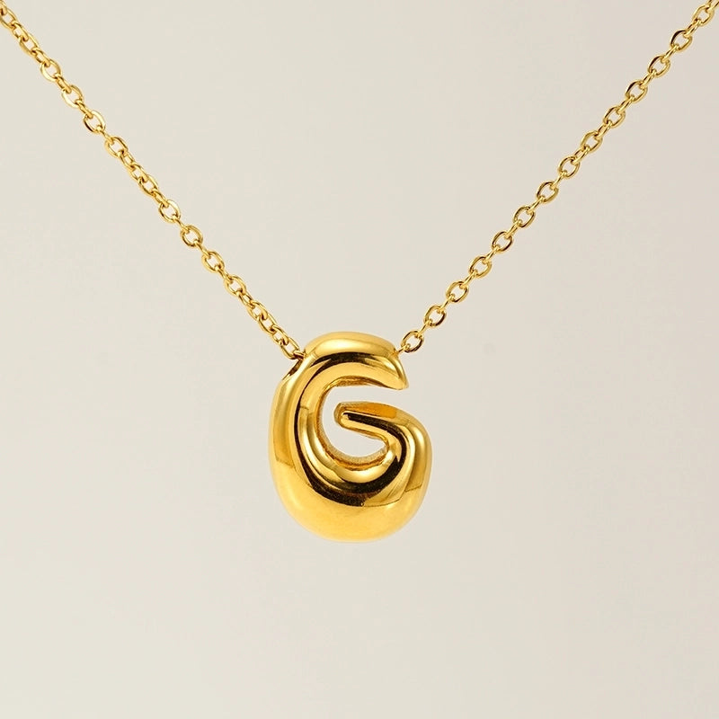 Basic Classic Style Letter 304 Stainless Steel 18K Gold Plated Plating Pendant Necklace