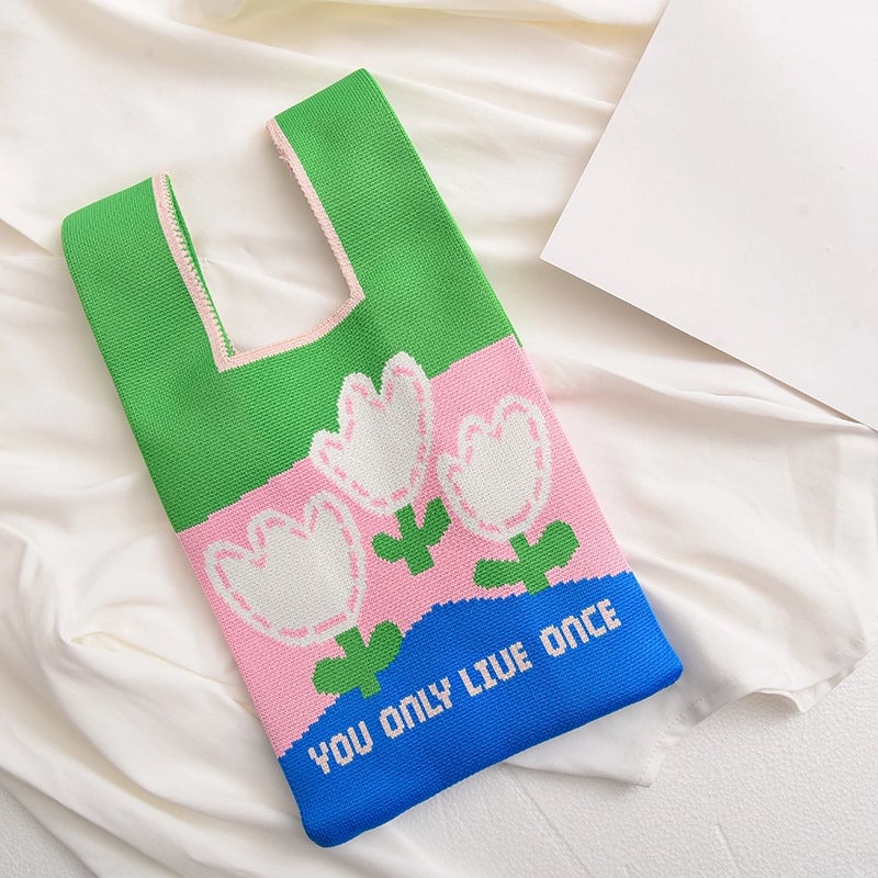 Women's Polyester Printing Classic Style Square Open Handbag