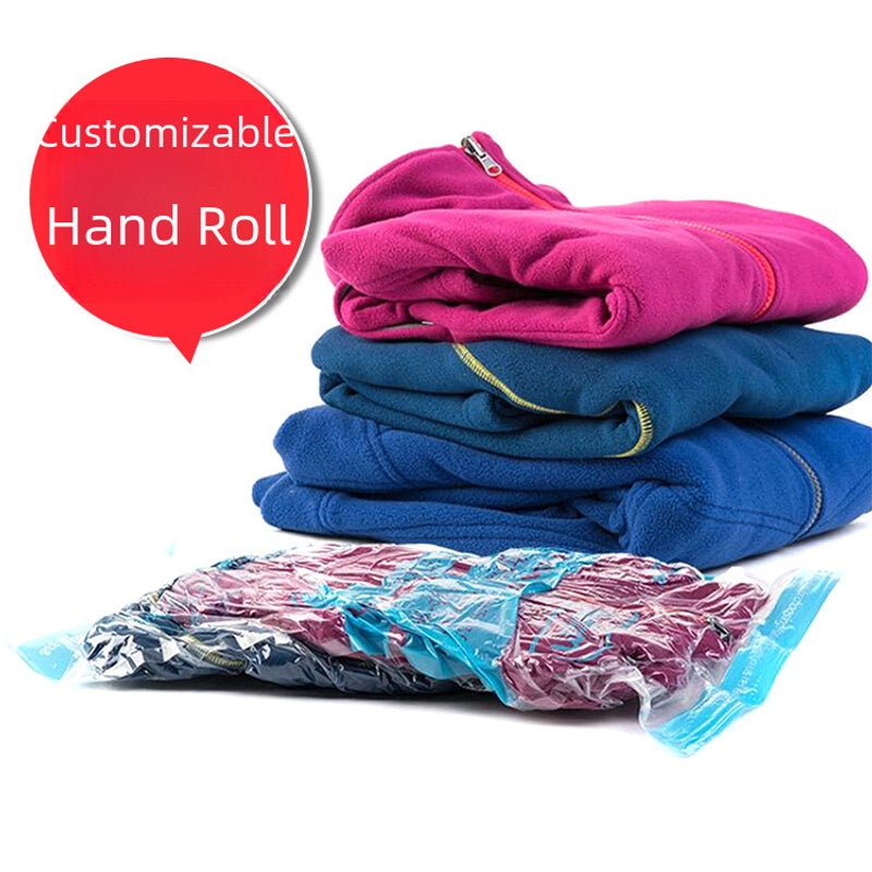 Travel Hand-rolled Vacuum Compression Bag Clothing Storage Bag Printed Portable Finishing Bag