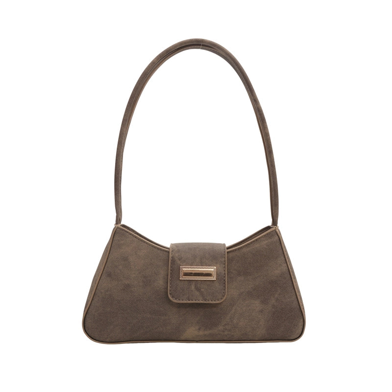 Women's Medium Pu Leather Solid Color Streetwear Zipper Underarm Bag