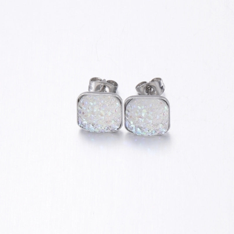 5 Pieces Elegant Minimalist Geometric Plating Inlay Stainless Steel Resin None Ear Studs