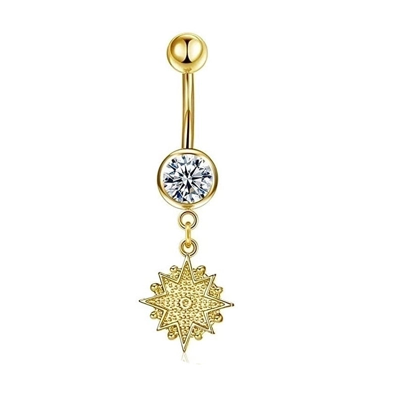 15 Pieces Minimalist Heart Shape Pineapple Butterfly Plating Inlay Stainless Steel Zircon Navel Stud