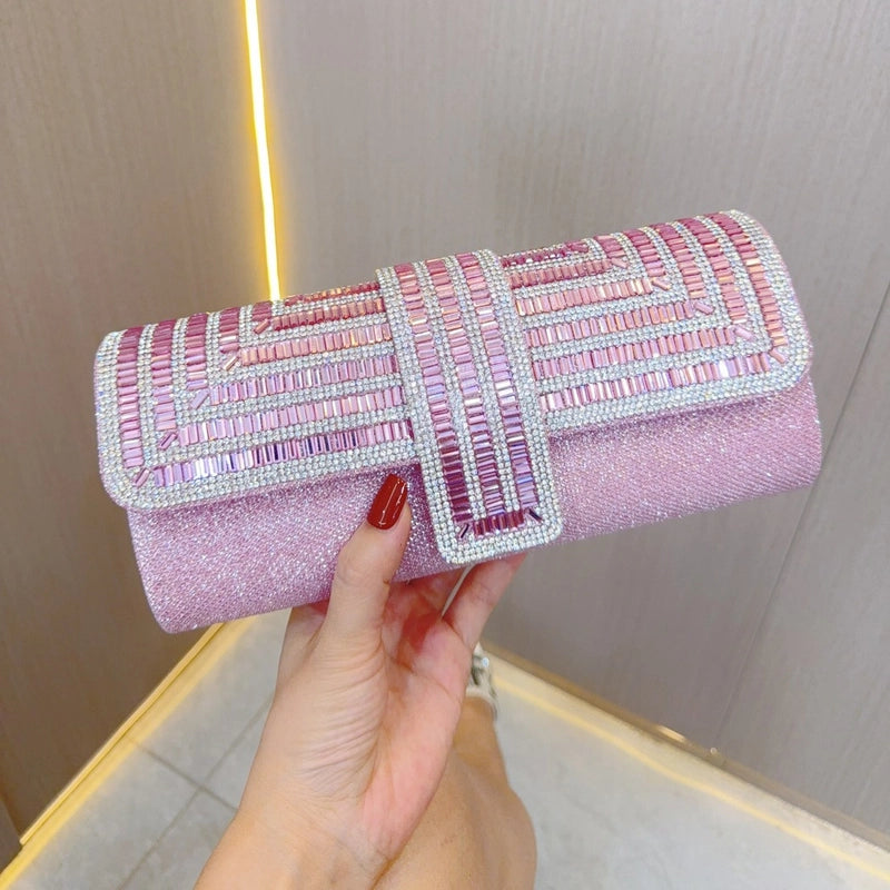 New Rhinestone Bag Flash Women's Clutch Chain Shoulder Crossbody Dinner Dress Bag Bridal Banquet Bag