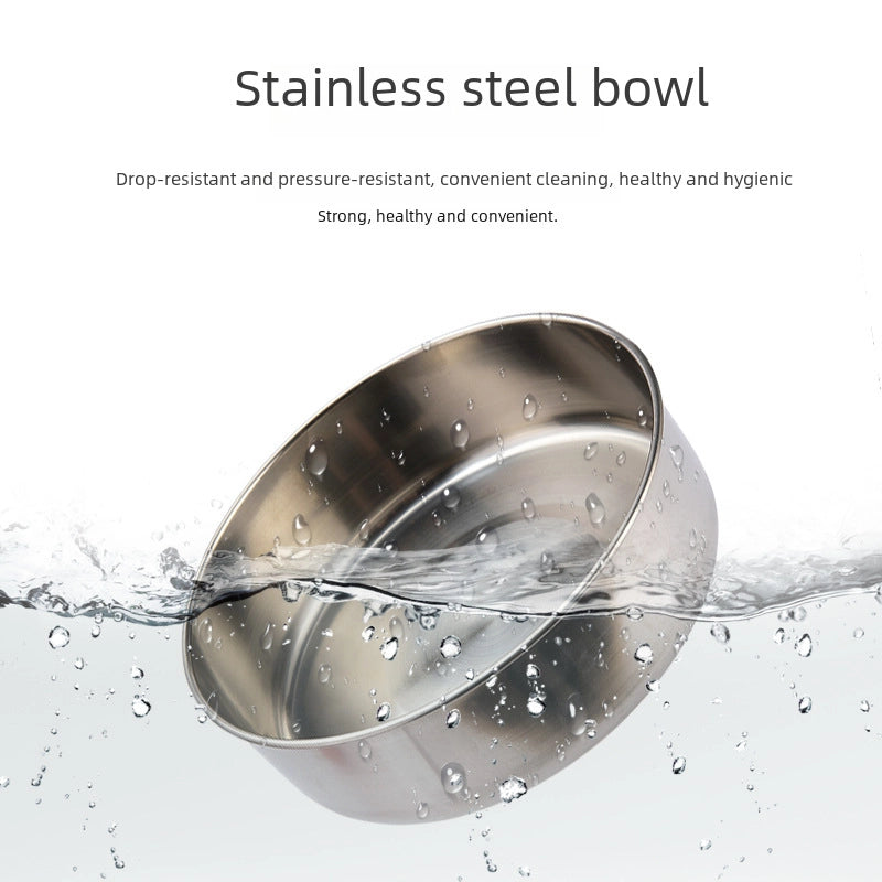 Pet Bowl Small Panda Bowl Pet Stainless Steel Dog Bowl Dog Double Bowl Automatic Feeding Drinker Manufacturers