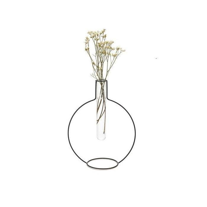 Silhouette Round Test Tube Vase - Black