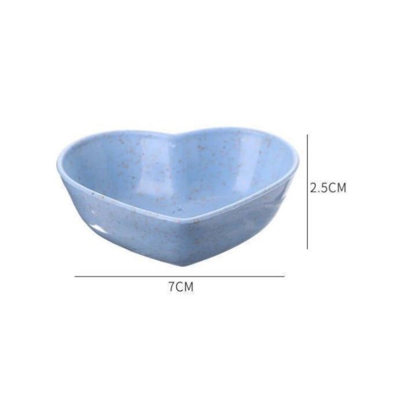 Cute Red Heart Solid Color Wheat Straw Tableware 1 Piece