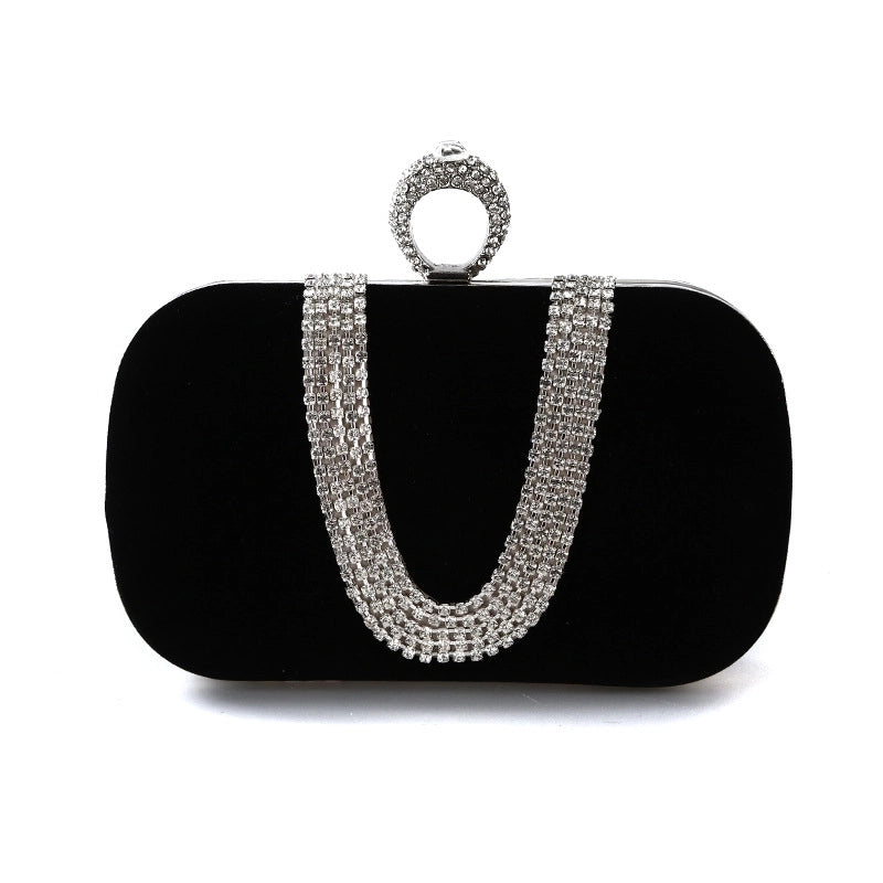 Purple Black Bright Red Solid Color Square Evening Bags