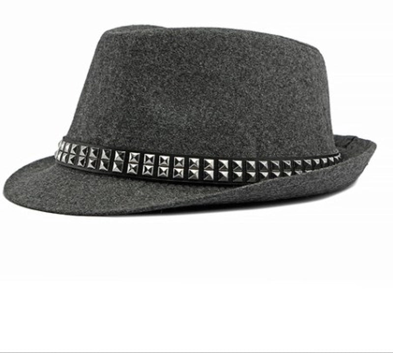 Unisex Retro Solid Color Big Eaves Fedora Hat