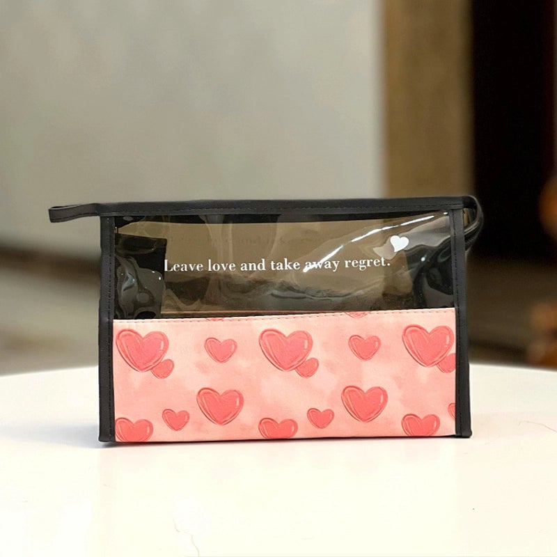 Translucent Portable Waterproof Cosmetic Bag Toiletry Bag Portable Cosmetic Bag Hand Bag For Women