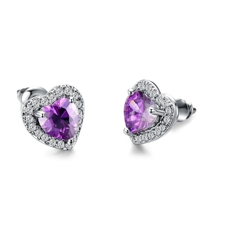 Minimalist Heart Copper Artificial Gemstones Earrings Ear Studs