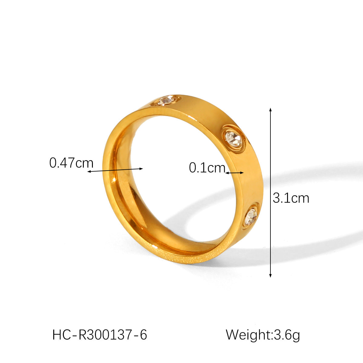 IG Style Round Stainless Steel Diamond Inlay Bangles