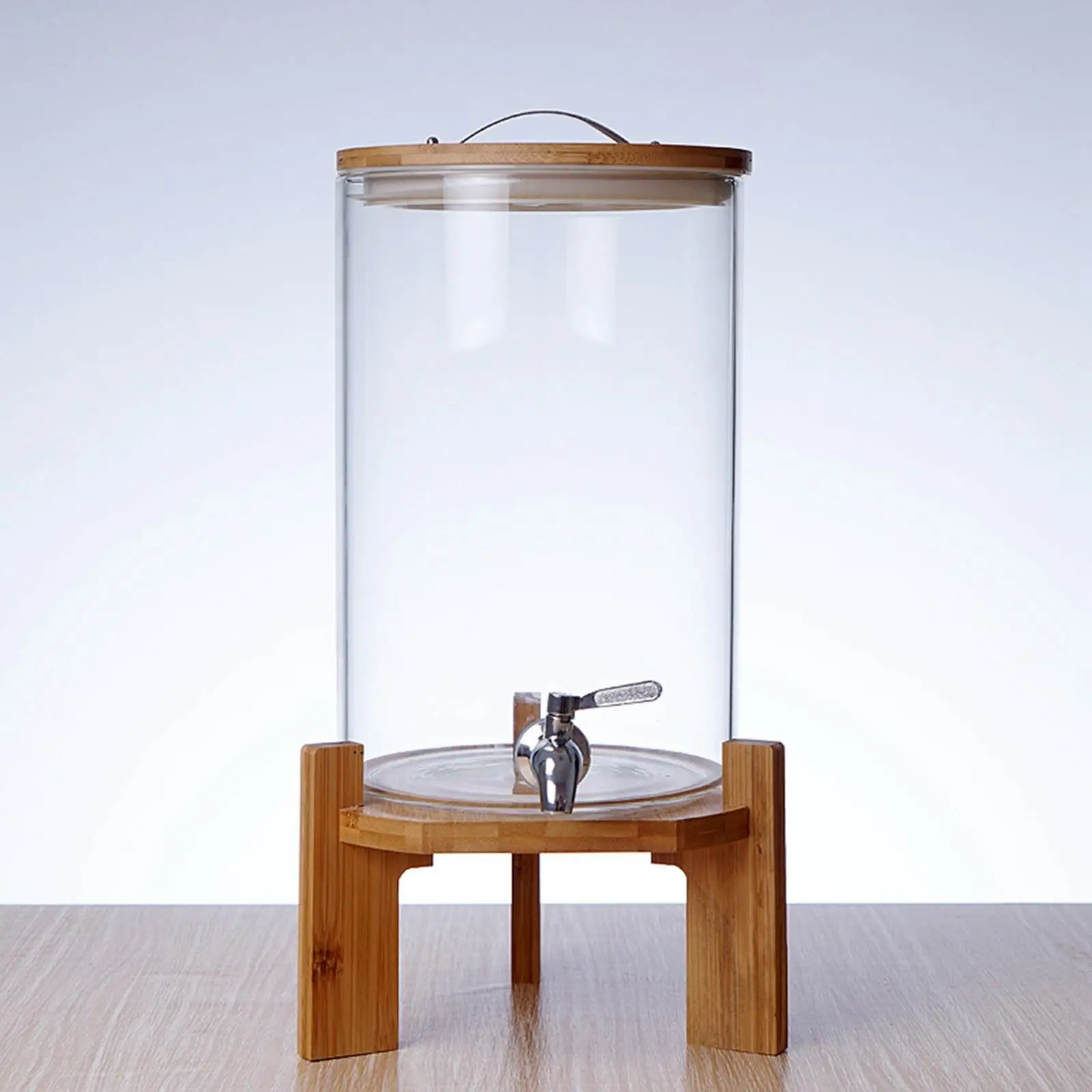 ELEGANT GLASS BEVERAGE DISPENSER JAR WITH LID