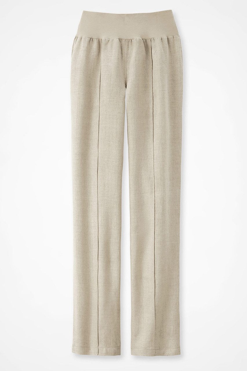 Knit Waistband Linen Pants