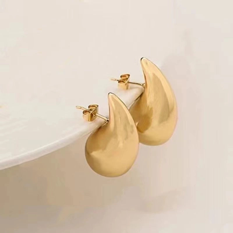 1 Pair Casual Solid Color Plating Stainless Steel Gold Plated Silver Plated Ear Studs