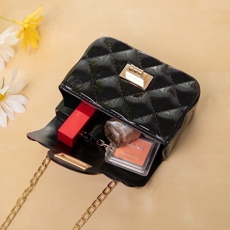 Women's Pvc Plaid Streetwear Square Flip Cover Crossbody Bag