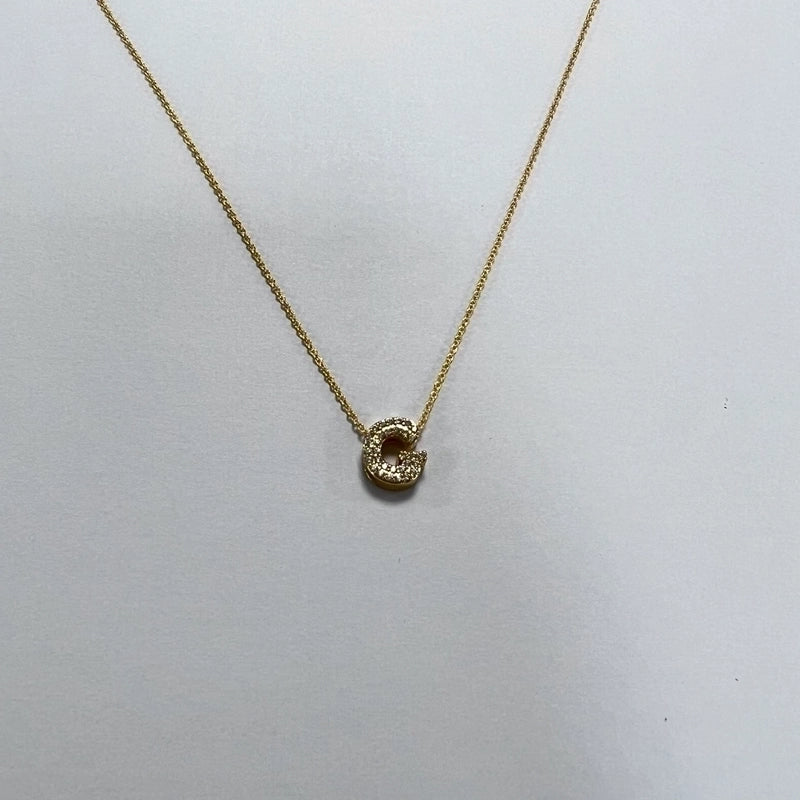 Minimalist Letter Copper Zircon Necklace In Bulk