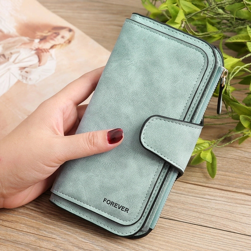 Korean Coin Purse Clutch Bag Pu Leather Multi-purpose Large Capacity Long Wallet Card Case