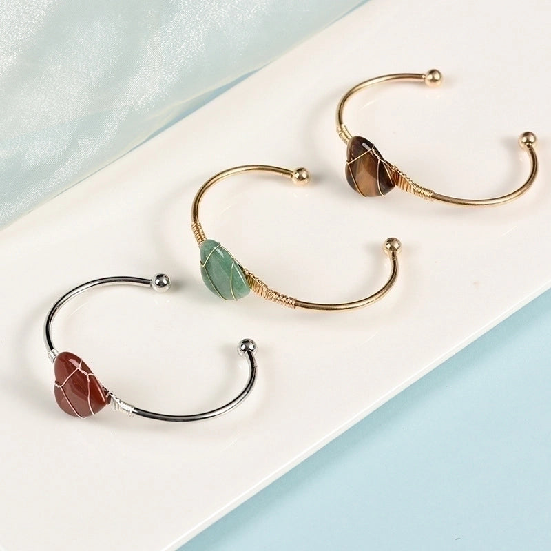 Minimalist Heart Shape Crystal Bangle