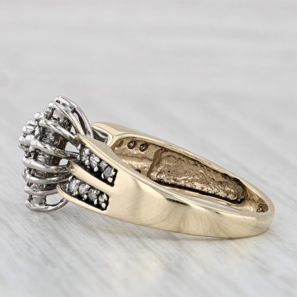 0.35ctw Diamond Cluster Engagement Ring 10k Yellow Gold Size 5.5