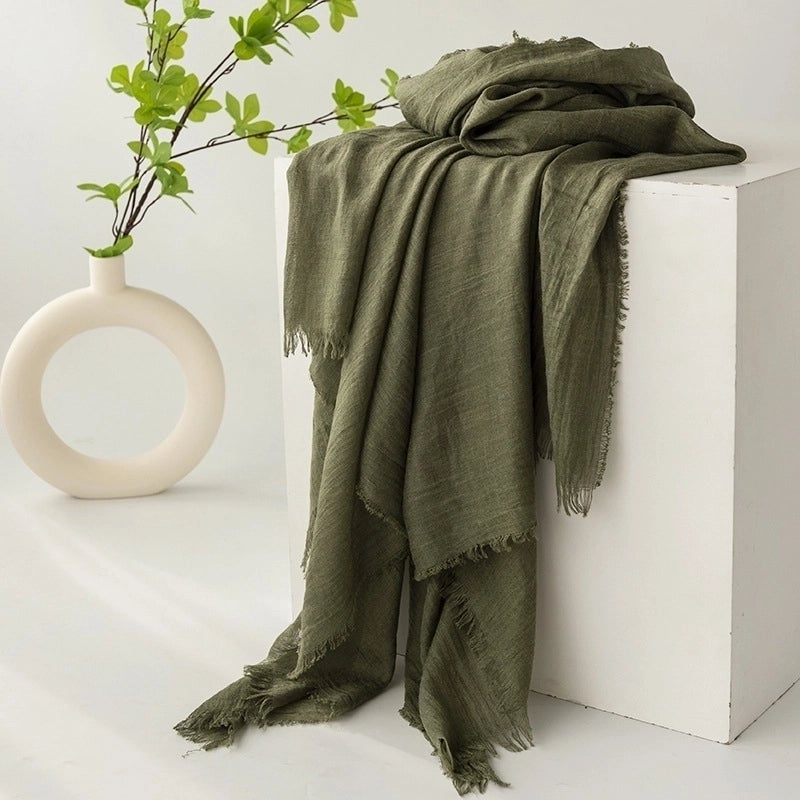 Women's Minimalist Solid Color Polyester Silk Scarf